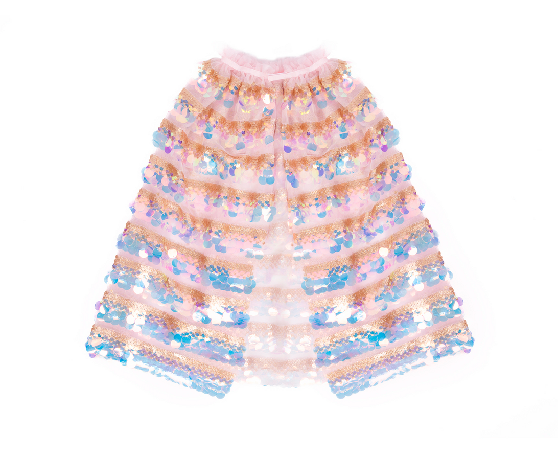 5th Avenue Pailette Cape, Gold/Light Pink, Size 4-6 | Great Pretenders