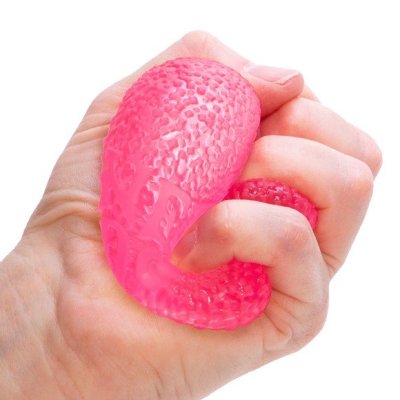 pink gumdrop being squished