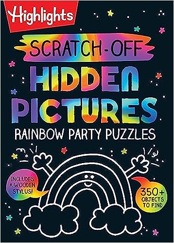 Scratch-Off Hidden Pictures Rainbow Party Puzzles