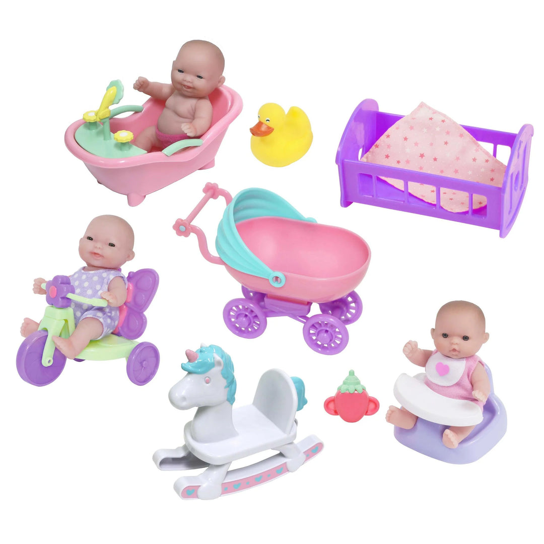 Lots to Love Babies - 5" All Vinyl Dolls in Play House with Assorted Accessories | JC Toys - LOCAL PICK UP ONLY