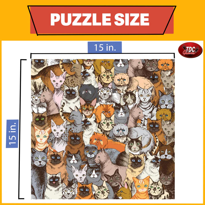 Cats Jigsaw Puzzle - 500 pc Double Sided | Wood Expressions