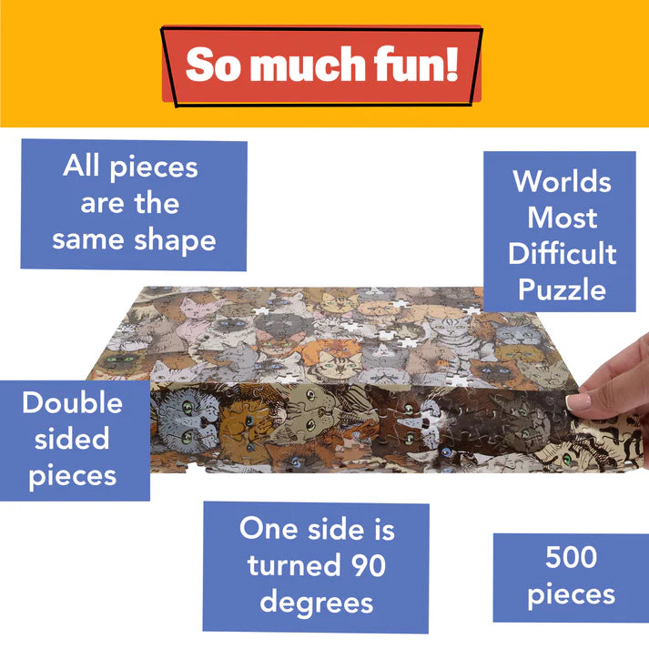 Cats Jigsaw Puzzle - 500 pc Double Sided | Wood Expressions