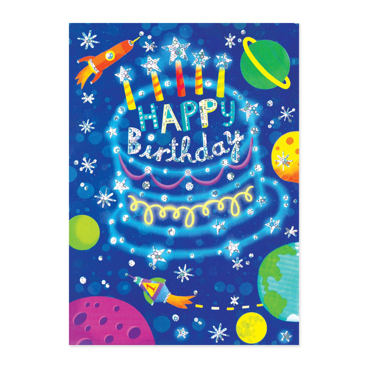 Foil: Outer Space Cake Card