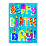 Happy Birthday Glitter Lettering Card