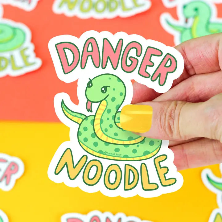 Danger Noodle Snake Funny Vinyl Sticker | Turtle's Soup