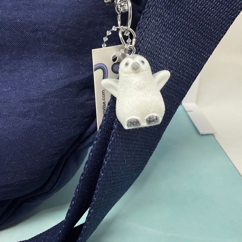 Mini Penguin Flocked Keychain | Rainbow Unicorn Birthday Surprise