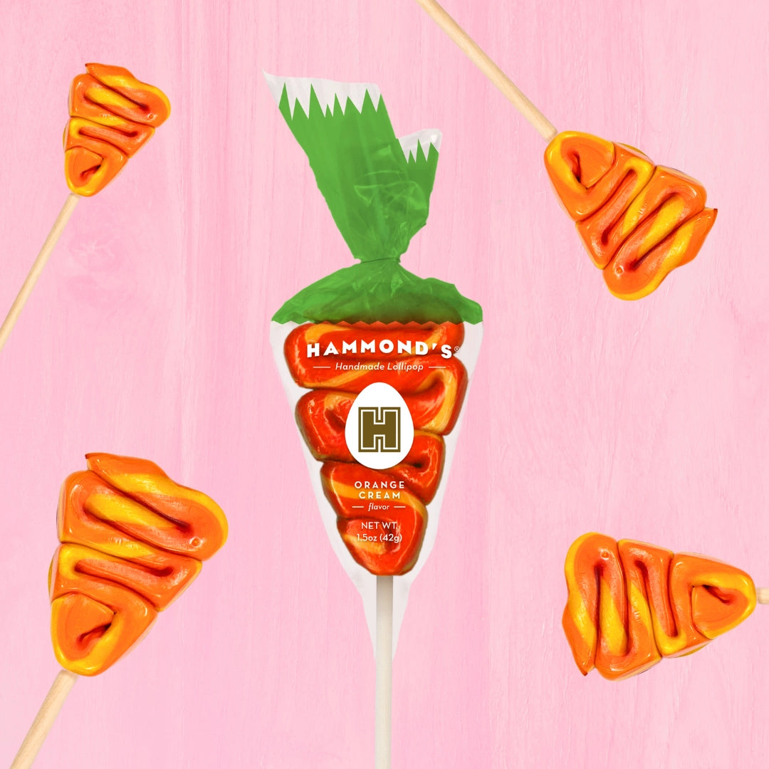 Carrot Lollipops - Orange Creamsicle | Hammond's Candies