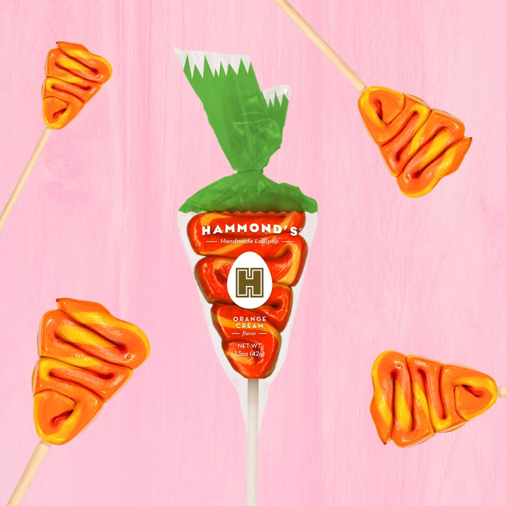 Carrot Lollipops - Orange Creamsicle | Hammond's Candies