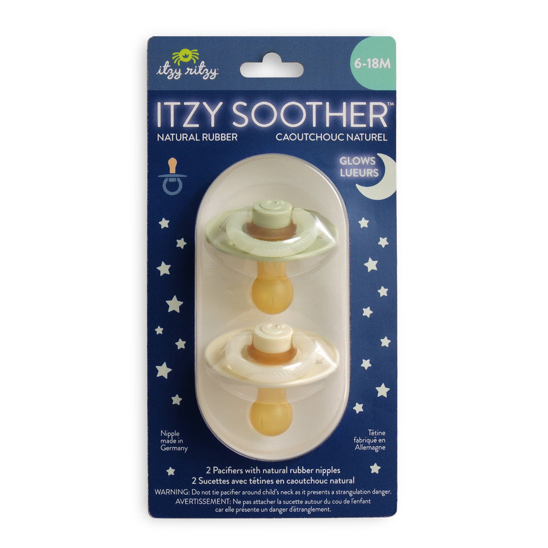Itzy Soother™ Natural Rubber Pacifier Set - Glow in the Dark