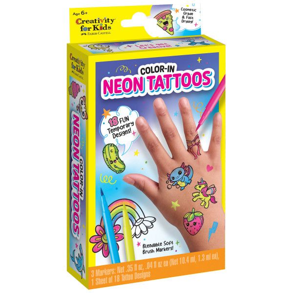 Color-In Neon Tattoos | Creativity for Kids