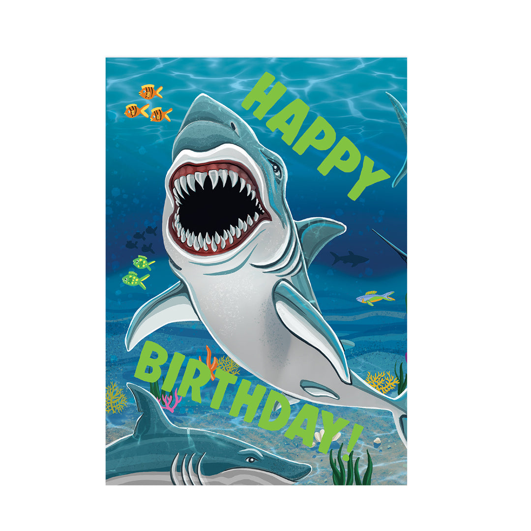 Shark Birthday Tri-Fold Card