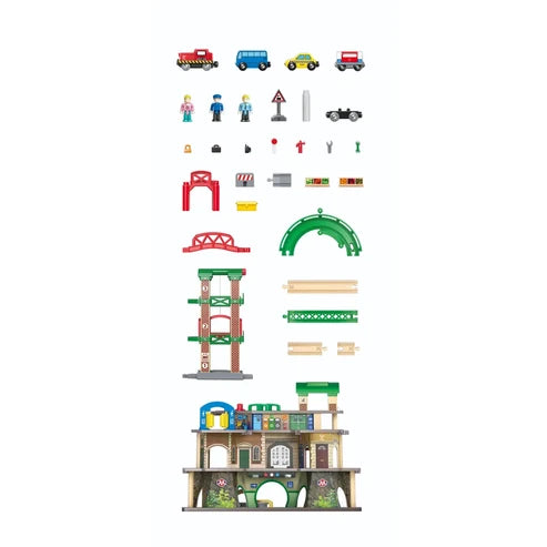 Multi-Level Railway City Set | Hape - LOCAL PICK UP ONLY