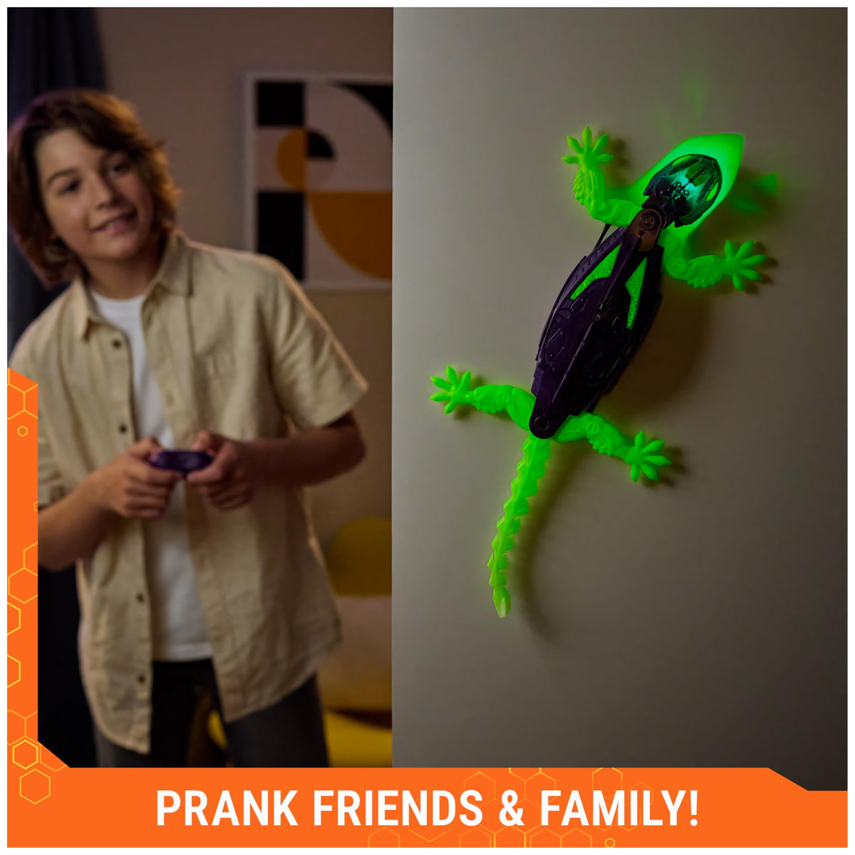 HEX BOTS Wall Crawler Glow in the Dark Gecko | Spin Master