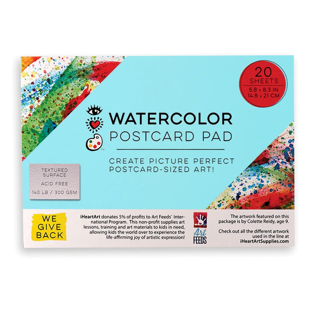 Watercolor Postcard Pad | Bright Stripes
