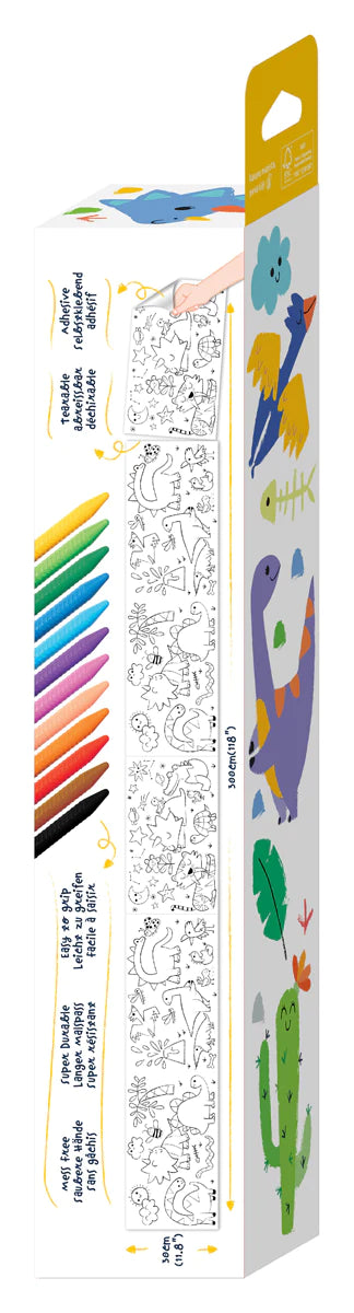 Haku Yoka Coloring Roll Kit - Dino World | Scratch Europe