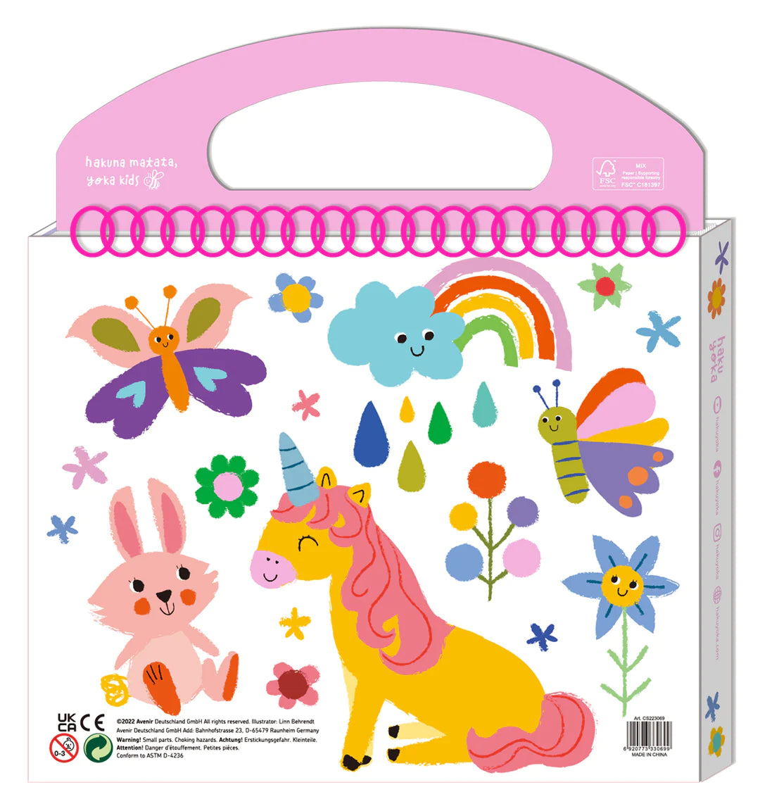 Sytle-carry Stationery Set Unicorns Gifts, 50 Pcs Filled Stationery with Unicorn Pencil Case Coloring Books Colored Pens Stickers, Arts and Crafts for