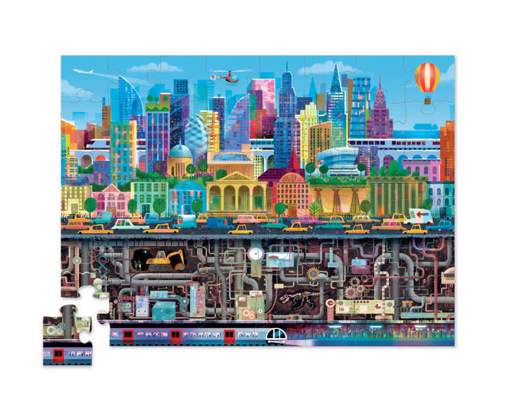 City 48-Piece Above + Below Puzzle | Crocodile Creek