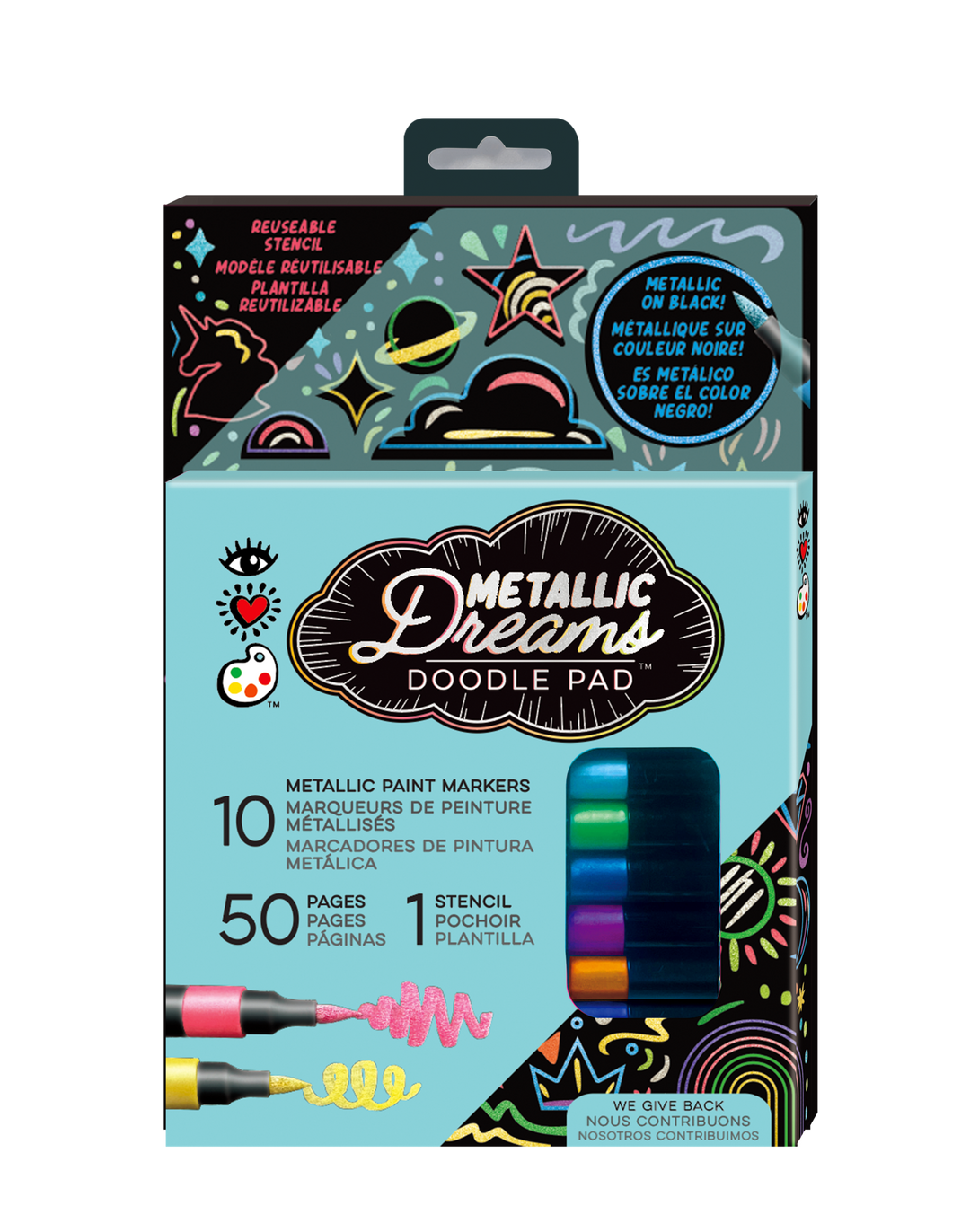Metallic Dreams Doodle Pad | Bright Stripes