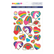 80s Hearts n Unicorns Gold Foil Sticker Sheet | MoonBow