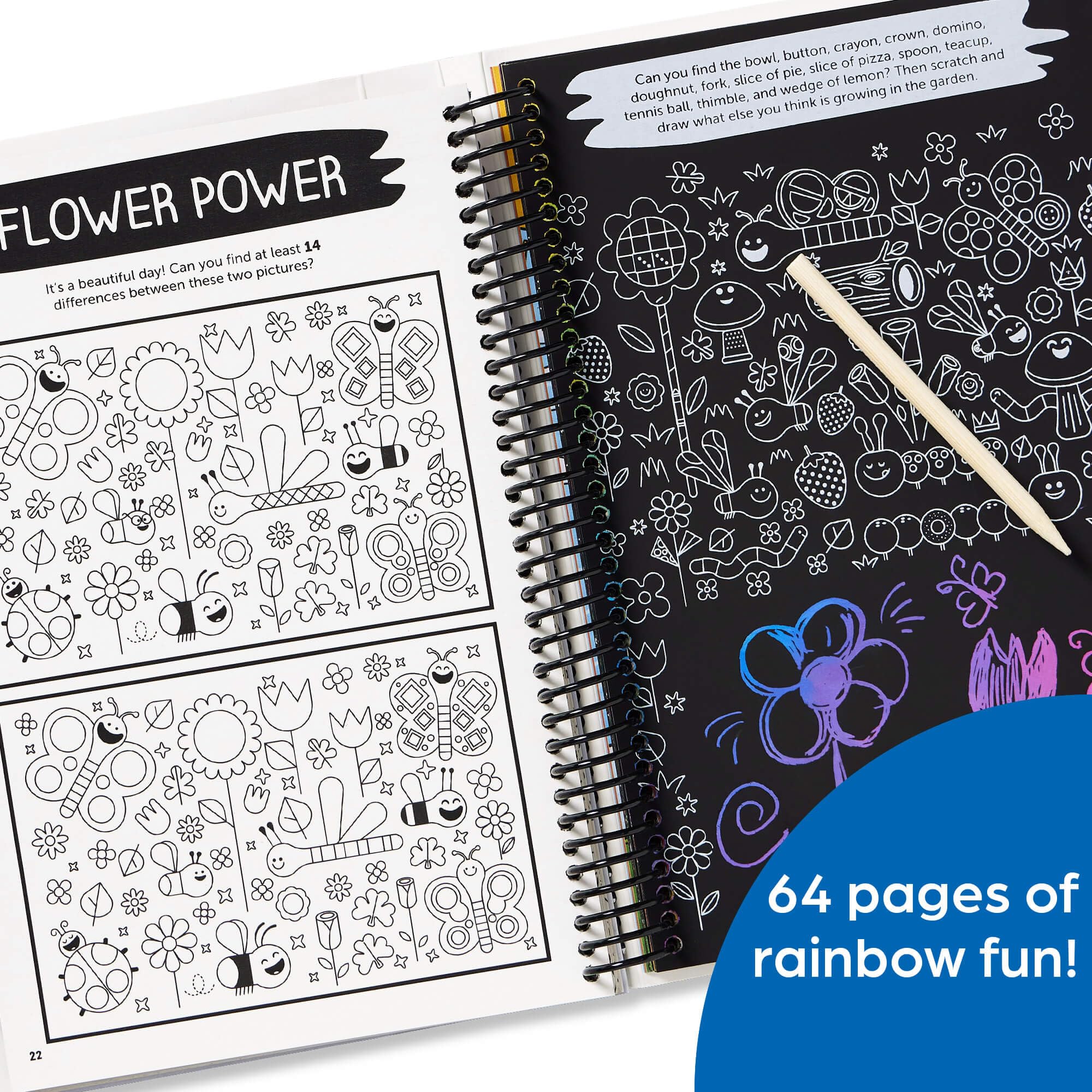 Scratch-Off Hidden Pictures Rainbow Party Puzzles