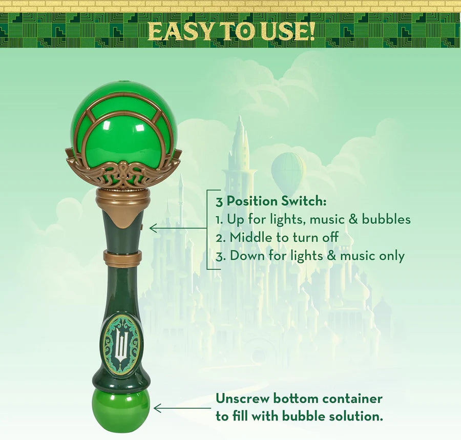 Wicked Elphaba Lights & Sounds Bubble Wand | Little Kids - LOCAL PICK UP ONLY