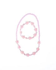 Pink Crystal Blooms Necklace & Bracelet Set | Great Pretenders