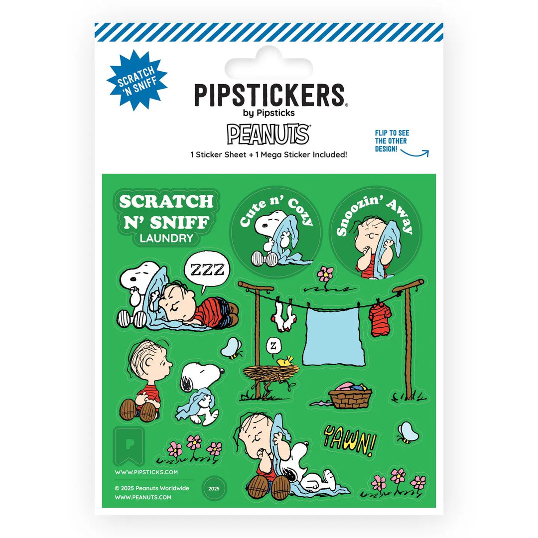 Peanuts Laundry Day Scratch 'n Sniff (2ct) Stickers | Pipsticks