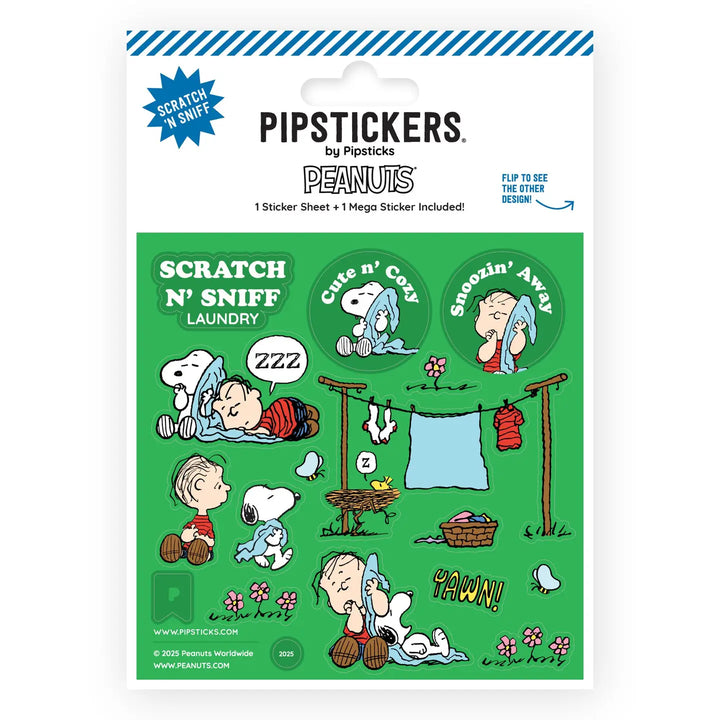 Peanuts Laundry Day Scratch 'n Sniff (2ct) Stickers | Pipsticks