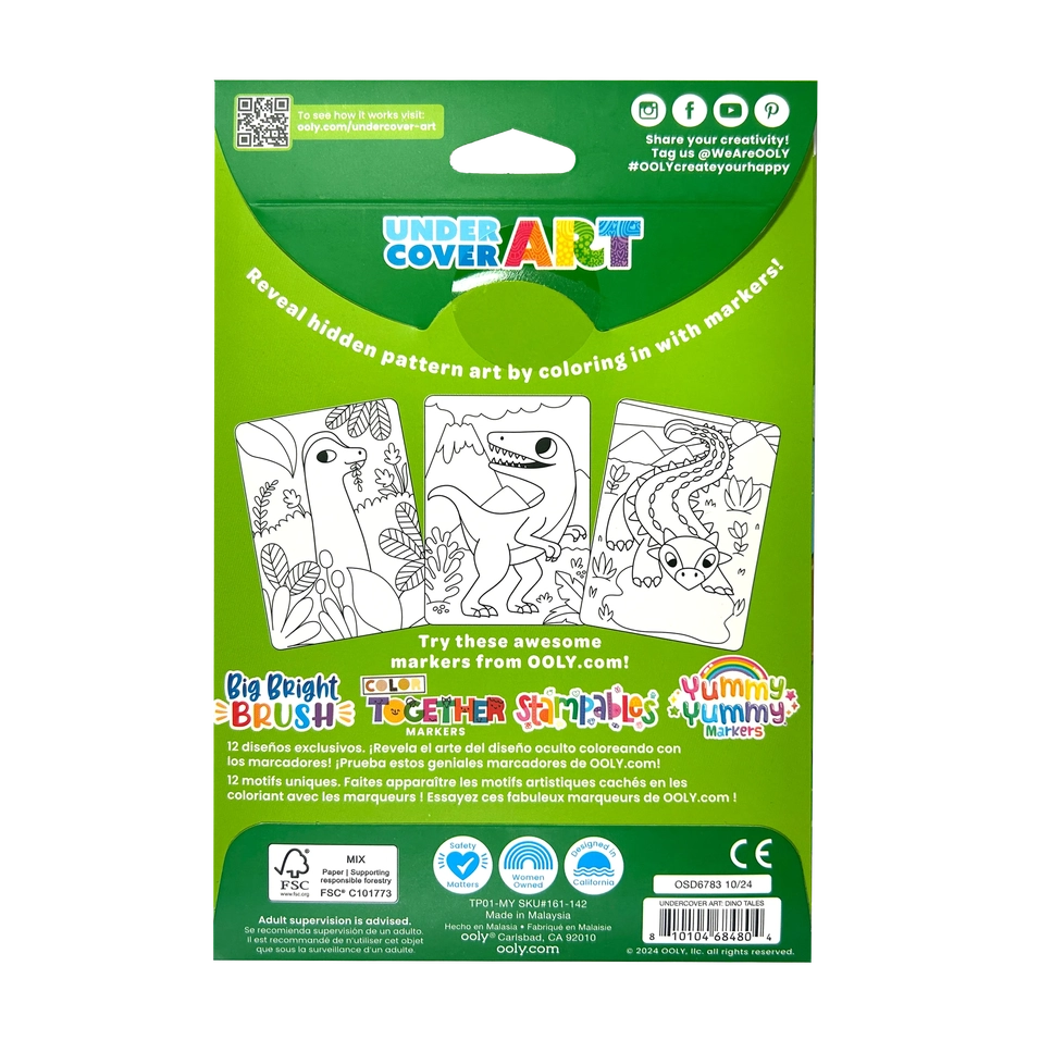 Undercover Art Hidden Pattern Coloring Activity-Dino Tales | OOLY