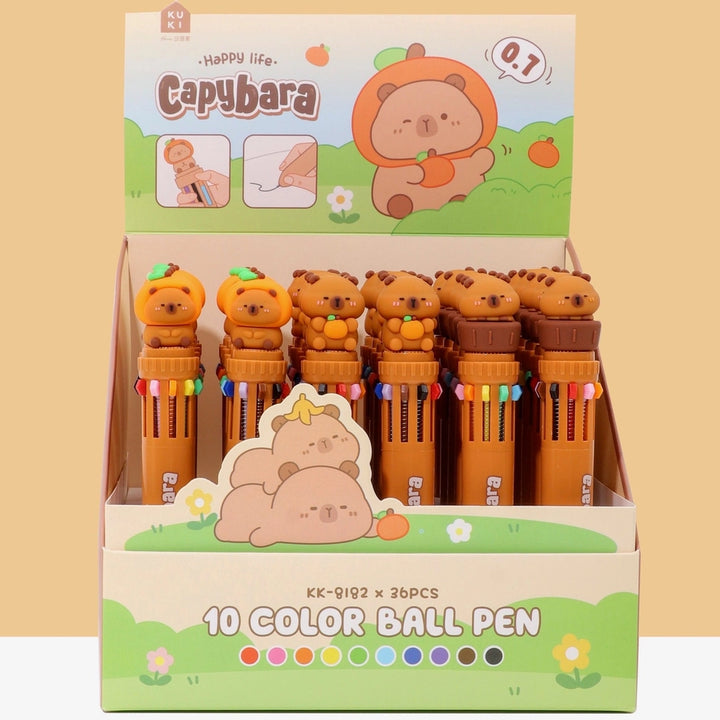 Capybara 10 Color Retractable Ball Pen