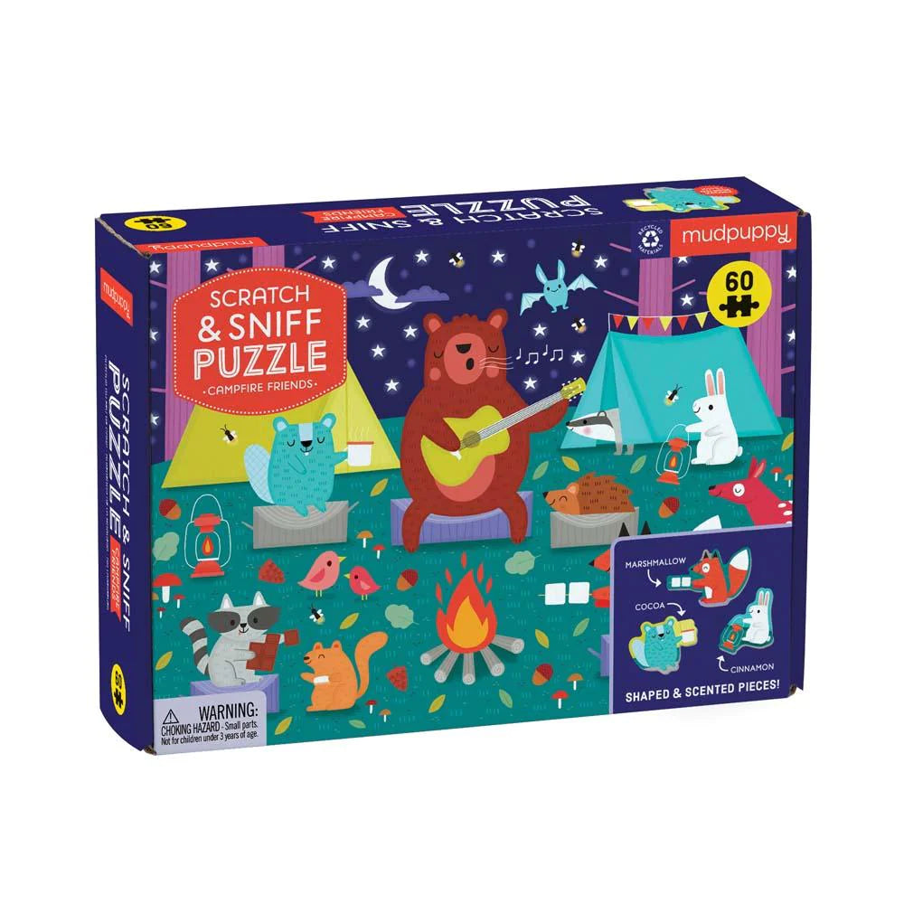 Scratch and Sniff Puzzle - Campfire Friends - 50 pieces | Mudpuppy