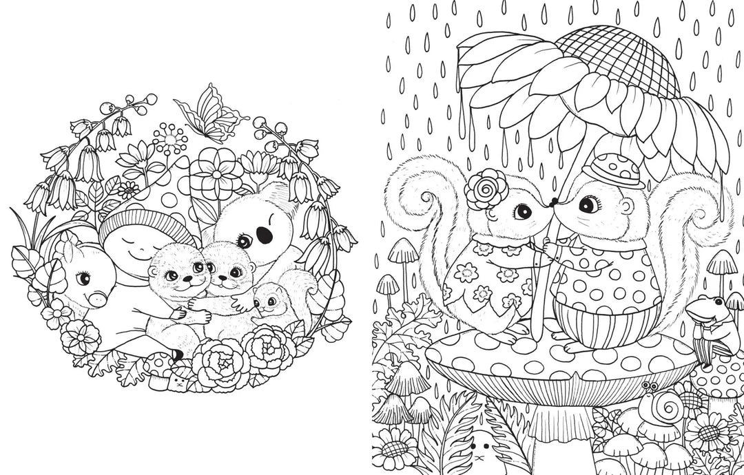 A Million Hugs & Kisses: Cuddly Cuties to Color