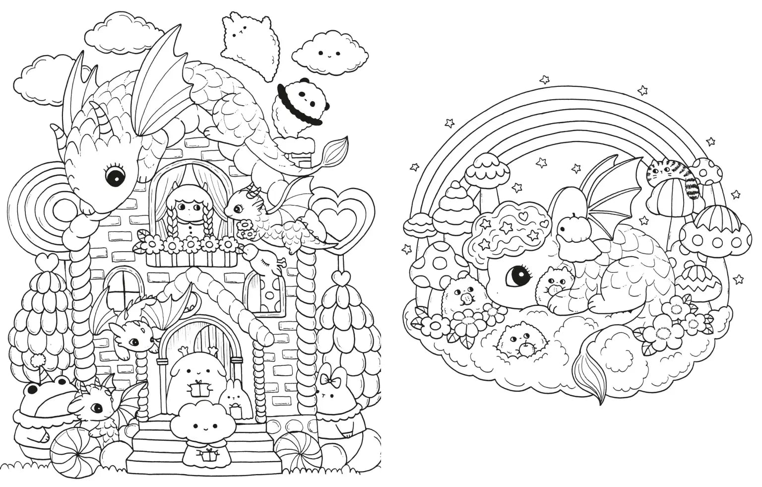 A Million Dragons: Adorable Dragons to Color