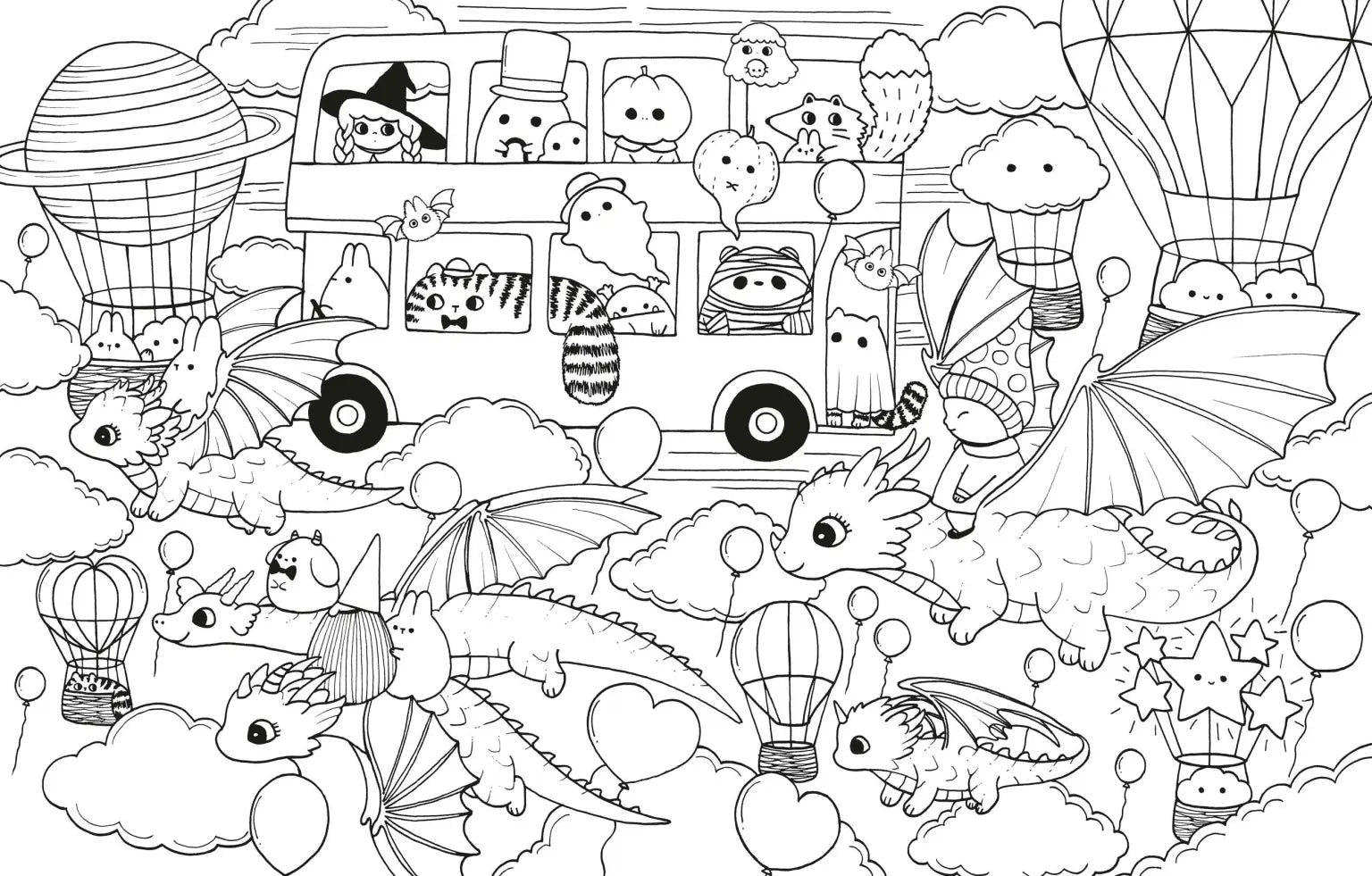 A Million Dragons: Adorable Dragons to Color