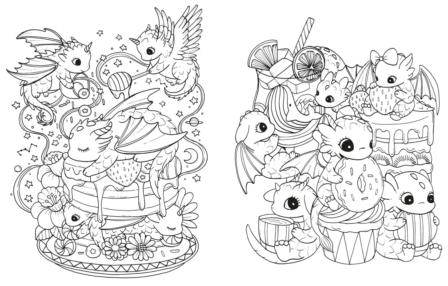 A Million Dragons: Adorable Dragons to Color