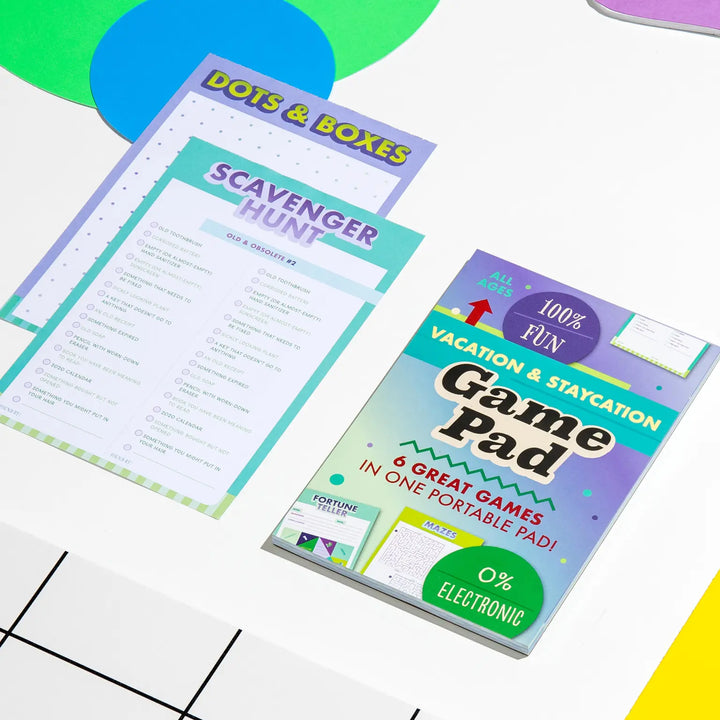 Vacation & Staycation On-The-Go Game Pad, Vacation & At-Home Activity Book for Kids
