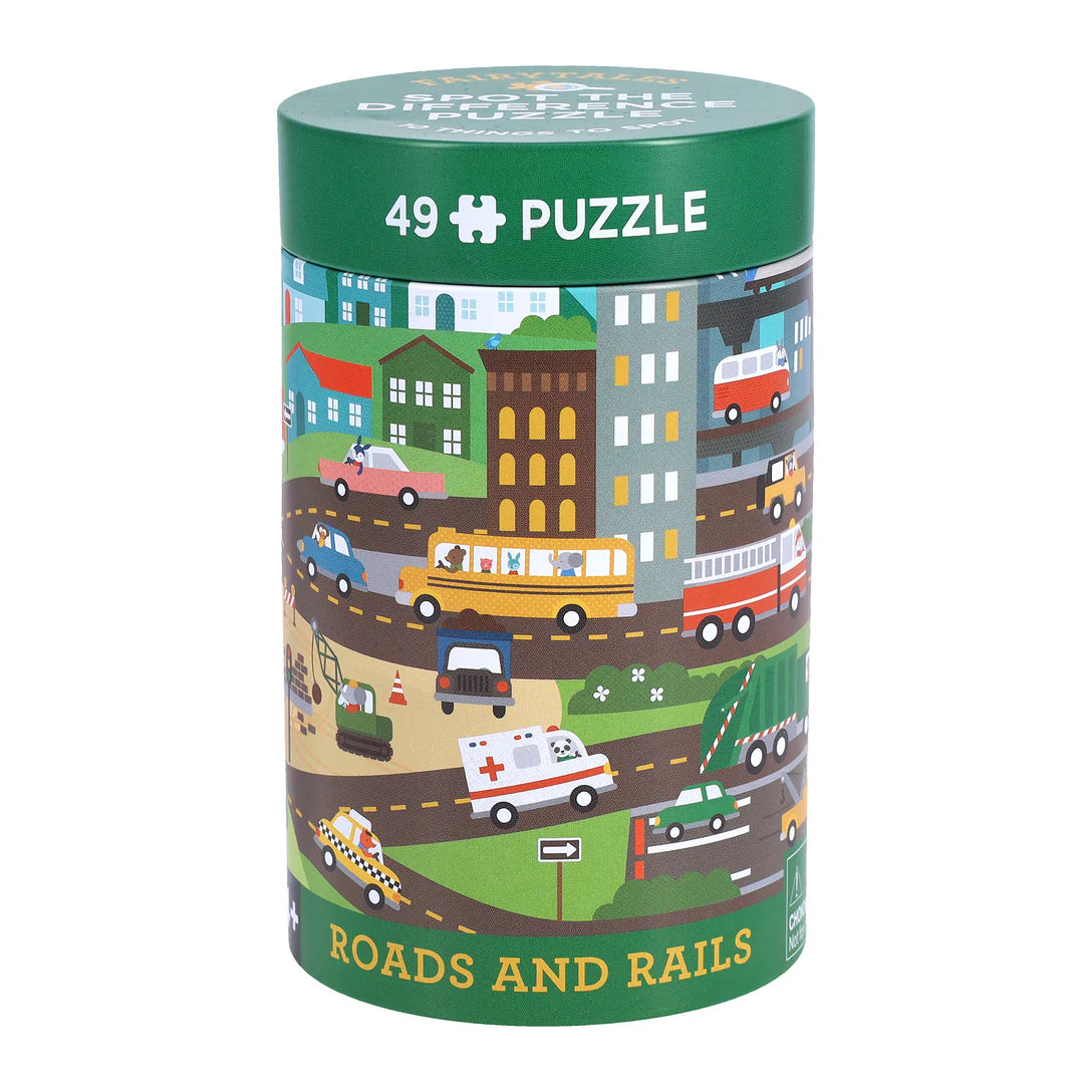 Spot the Difference Puzzle: Roads and Rails | petit collage