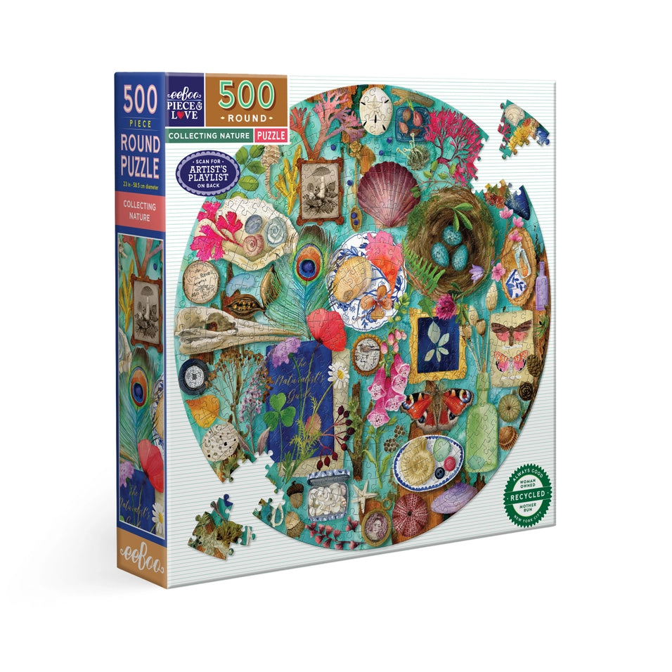 Collecting Nature 500 Piece Round Puzzle | eeBoo