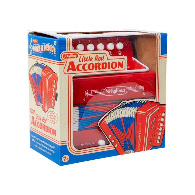 angled front view of accordion in packaging
