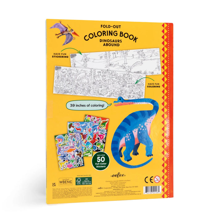 Fold-Out Coloring Book - Dinosaurs Abound | eeBoo