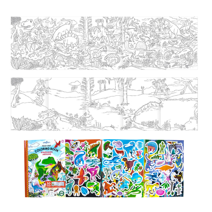 Fold-Out Coloring Book - Dinosaurs Abound | eeBoo