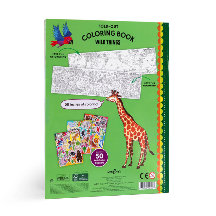 Fold-Out Coloring Book - Wild Things | eeBoo