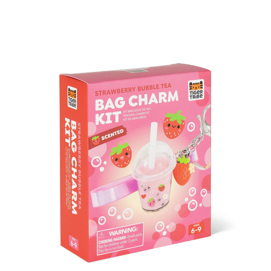 Bag Charm Kit - Strawberry Bubble Tea | Tiger Tribe