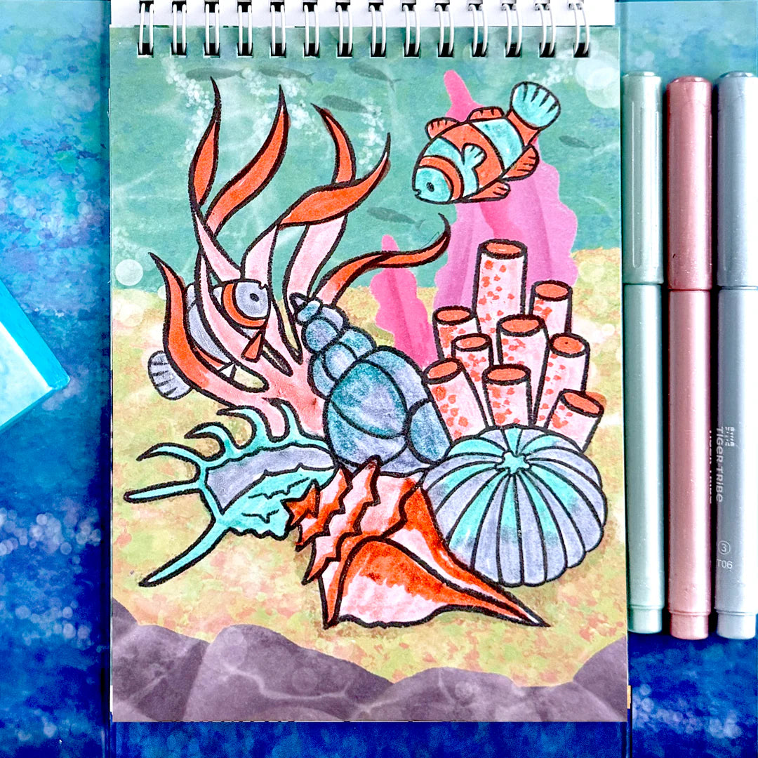 Shimmer Coloring Set - Sea Life | Tiger Tribe