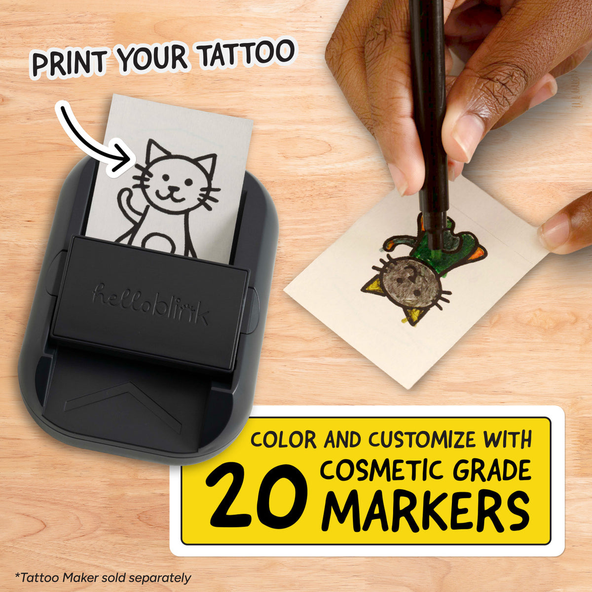 Hello Blink - Tattoo Maker 20 Marker Pack | Gamewright