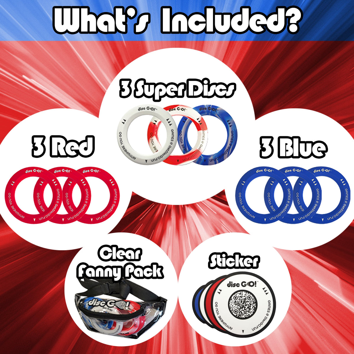 Mini Travel Disc Game - Red, White & Blue | Disc GO!
