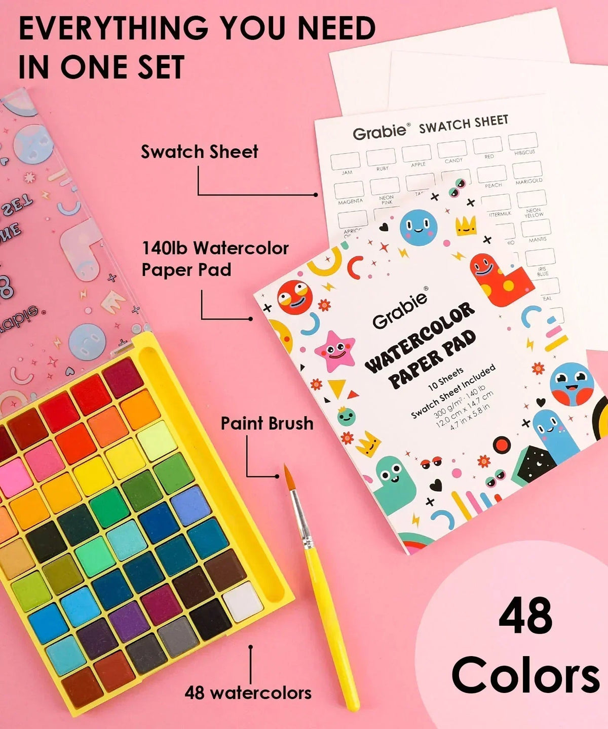 All-In-One Watercolor Set of 48