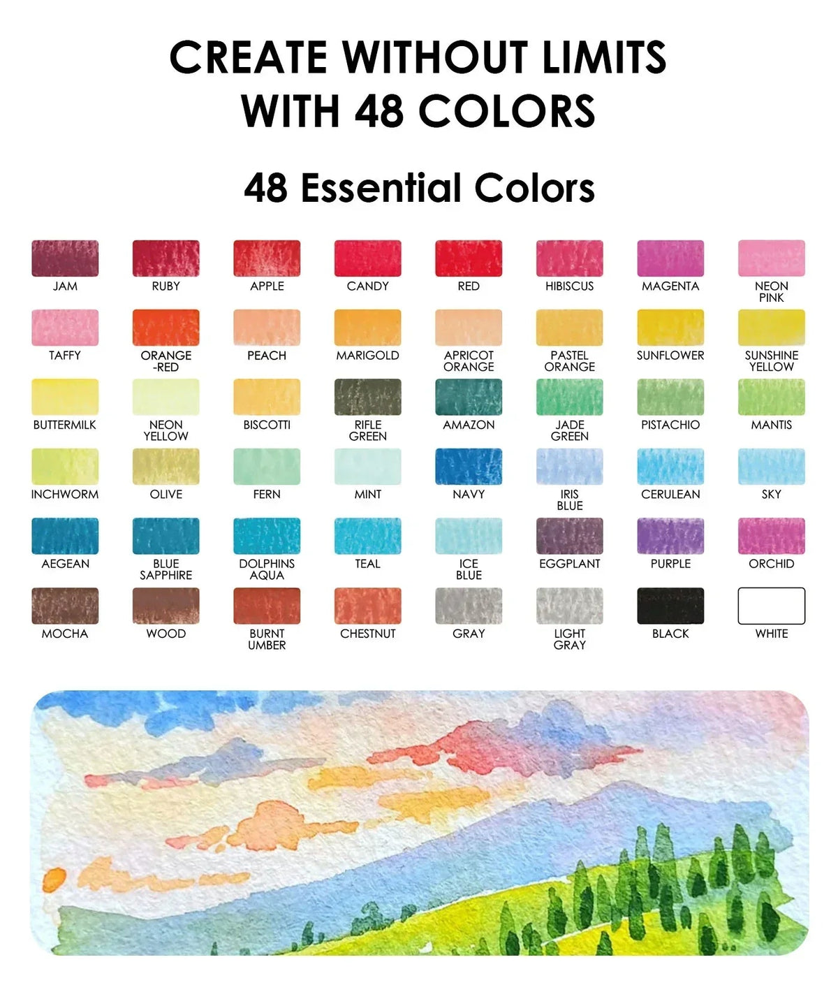 All-In-One Watercolor Set of 48