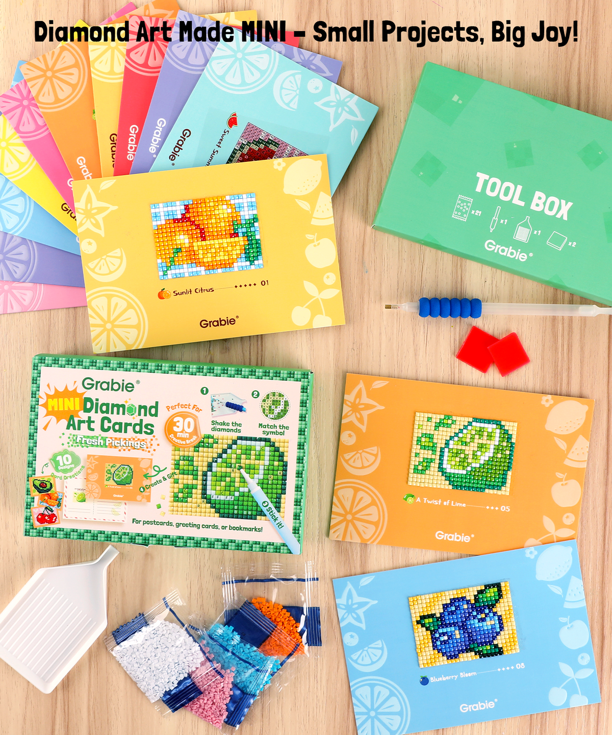 Mini Diamond Art Cards - Fresh Pickings