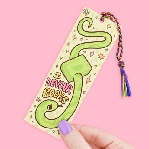 I Devour Books Snake Bookmark With Tassel | Turtle's Soup